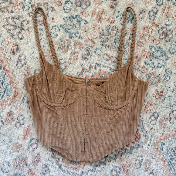 White Fox No Shade Corduroy Bustier Tank NWT — Size Medium - Picture 2 of 7